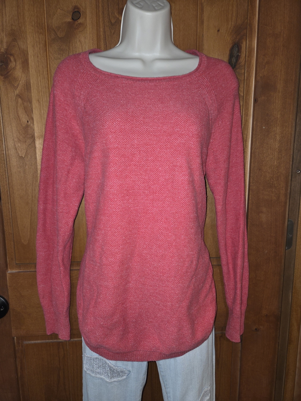 L.L.‎ Bean Pink Scoop Neck Lightweight Sweater